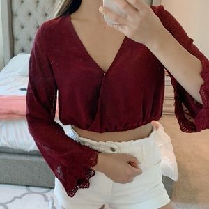 NWT Showpo Long-Sleeve Top in Wine